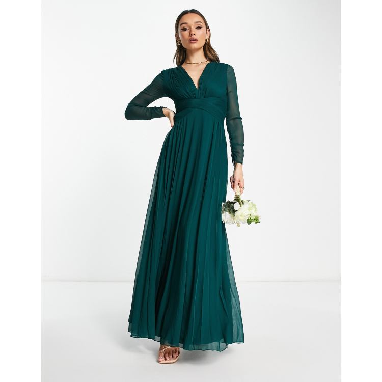 Green long 2025 dress uk