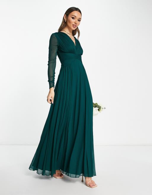 Asos dark outlet green dress