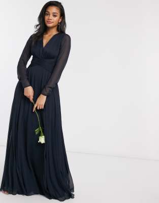 pleated long maxi dress