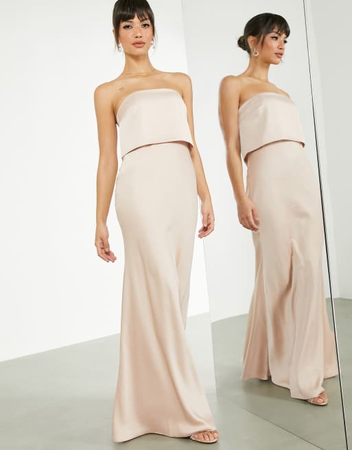 Satin bandeau 2025 maxi dress