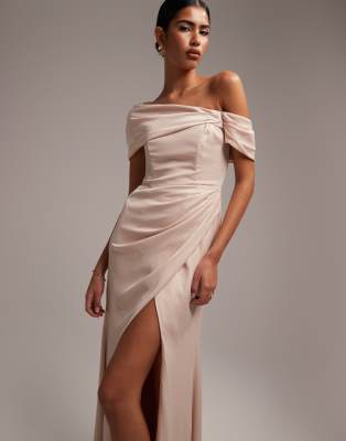 bardot wrap maxi dress