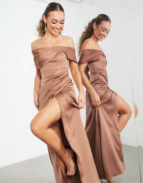 Light Gold Dress - Satin Cami Dress - Gold Maxi Dress