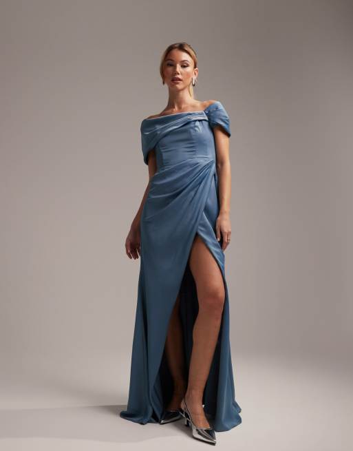 asos pale blue bridesmaid dress