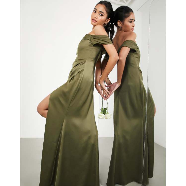 Essentials Women's Short-Sleeve Maxi Dress, Dark Olive, X-Small :  : Clothing, Shoes & Accessories