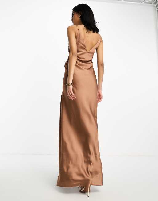 Mocha hot sale satin dress