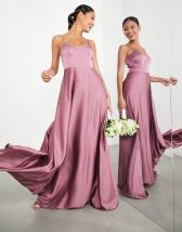 ASOS DESIGN Bridesmaid satin cami maxi dress with full skirt in