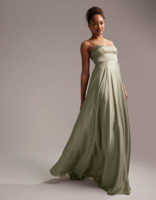 Asos silver shop bridesmaid dress