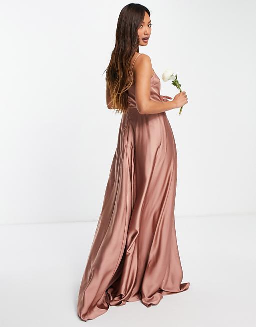 bridesmaid dresses cinnamon rose Sample Lanai Chiffon Dress this one shoulder A Revelry Cinnamon rose bridesmaid dress