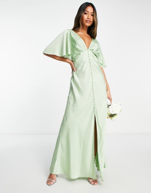 Asos green cheap silk dress