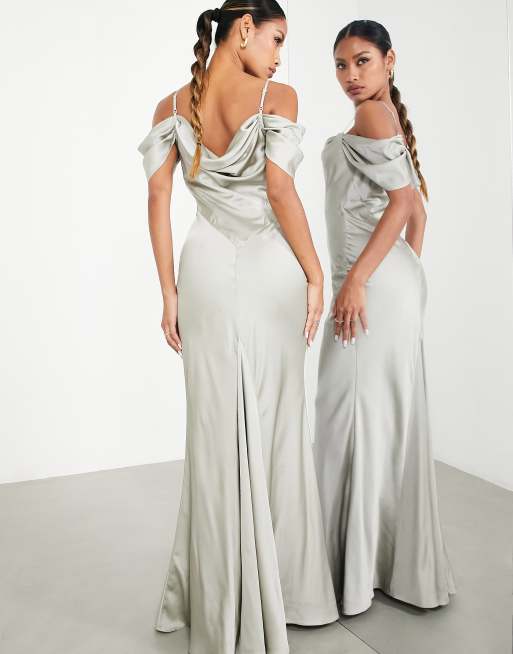 Open shoulder bridesmaid on sale dress