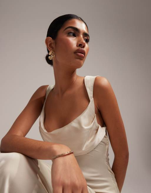 white christmas dresses Tuscany Maxi Slip Dress ~ Champagne Luxe Satin XXL main image 1