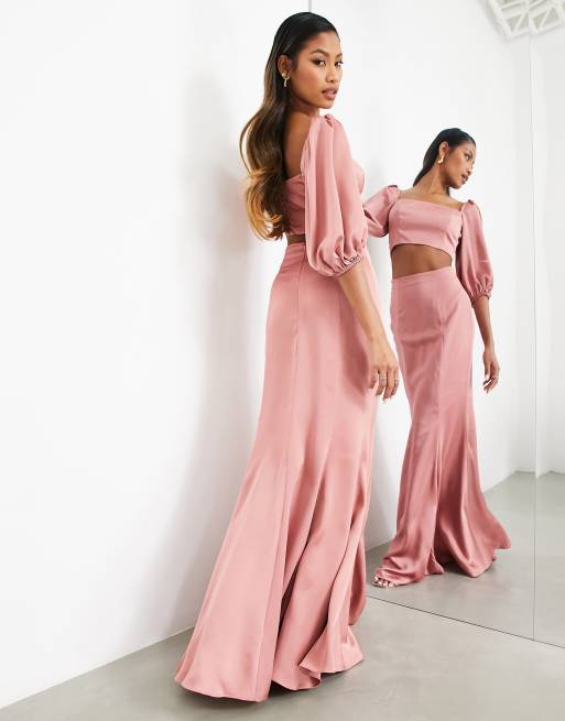 Dusty rose maxi store skirt