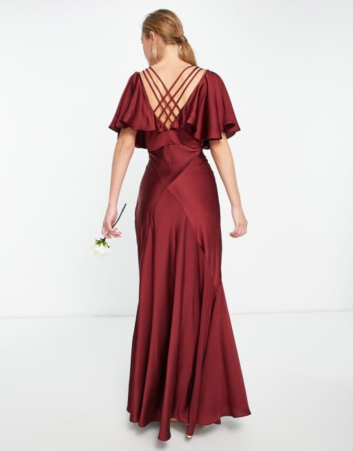 Burgundy bridesmaid cheap dresses asos