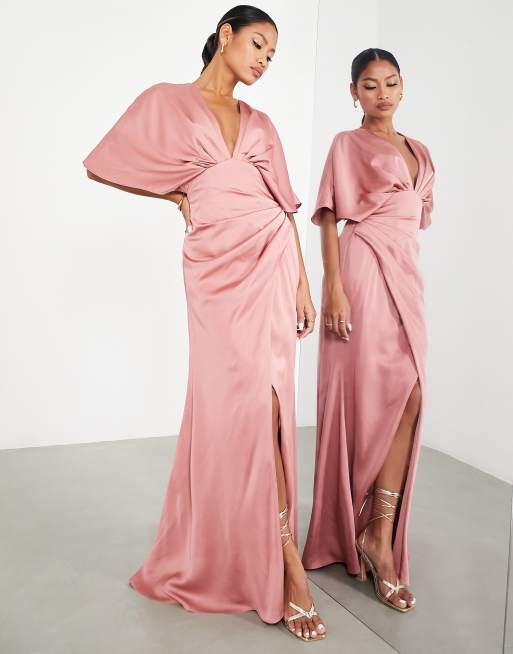 Kimono sleeve hot sale bridesmaid dress