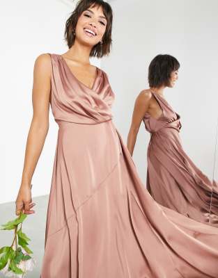 Asma Satin Maxi Dress, Satin Maxi Dress