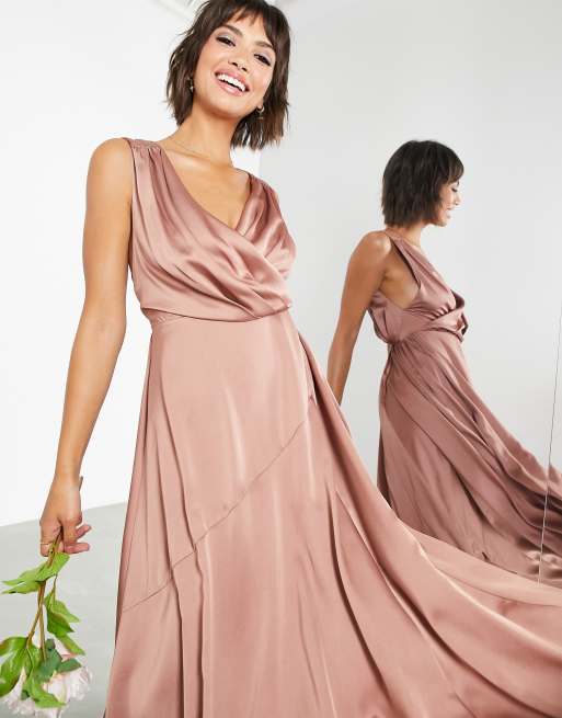 asos rose gold bridesmaid dress