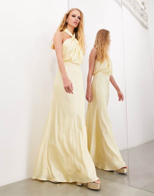 Asos lemon 2025 bridesmaid dress