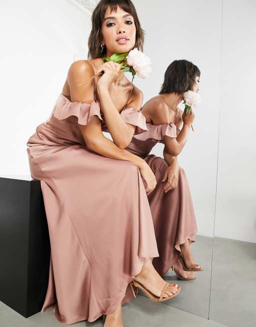 Asos peach bridesmaid clearance dress