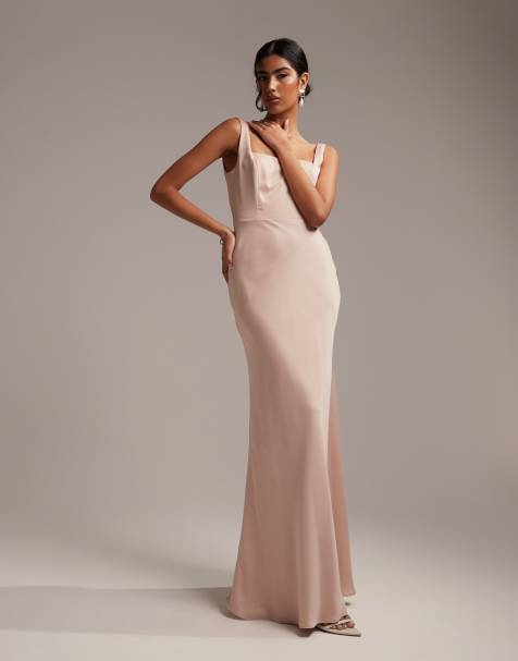 Asos dusky pink outlet bridesmaid dress