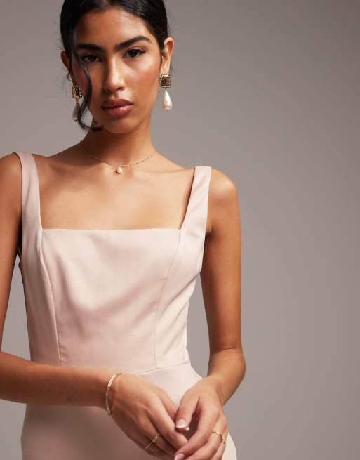 Asos blush 2025 bridesmaid dress