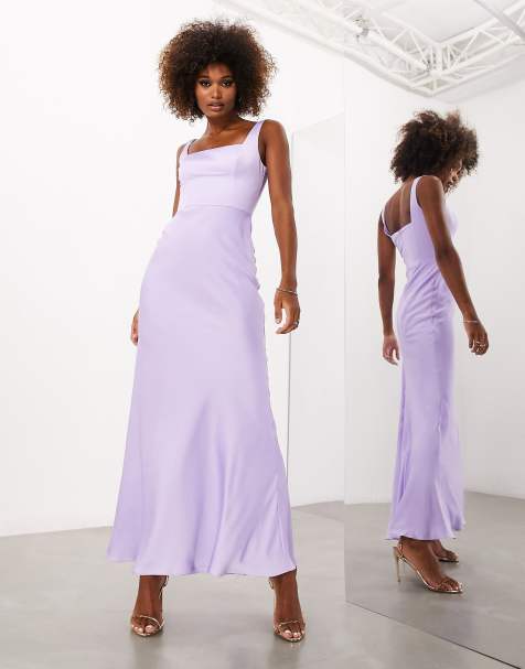 Lavender grey hot sale bridesmaid dresses