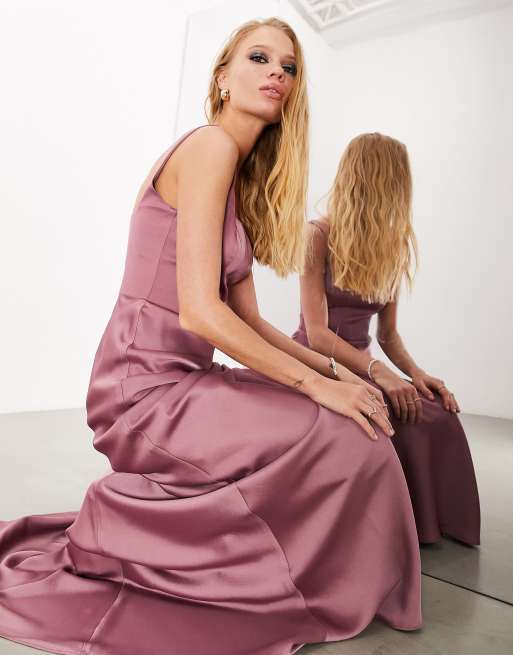 Asos rose outlet gold bridesmaid dress