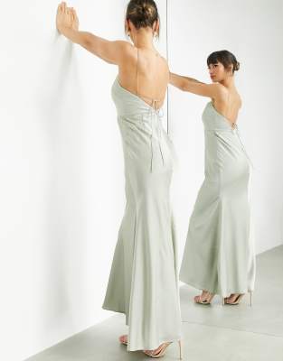 Sage Green Floor Length Dress