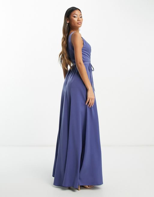 Cami wrap maxi clearance dress with tie waist