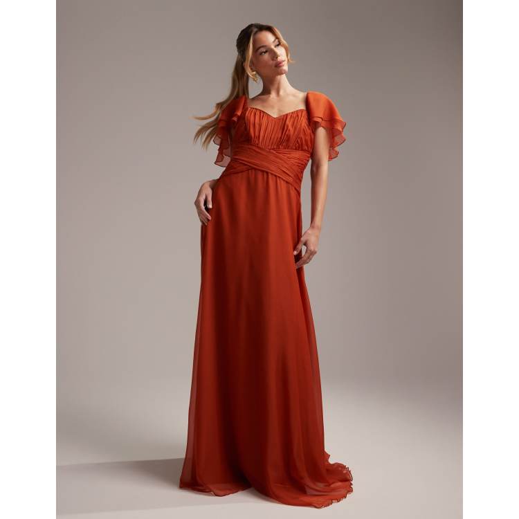 Rust bridesmaid outlet dress