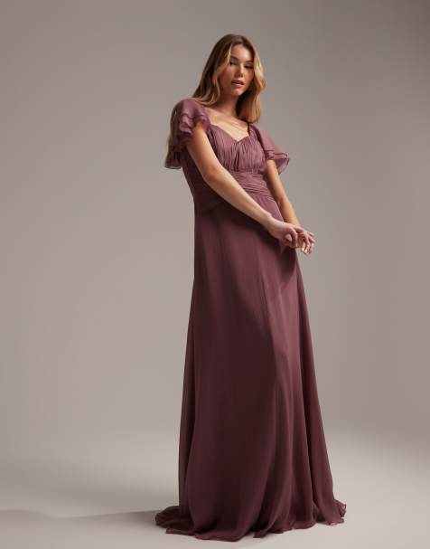 Grey purple hotsell bridesmaid dress