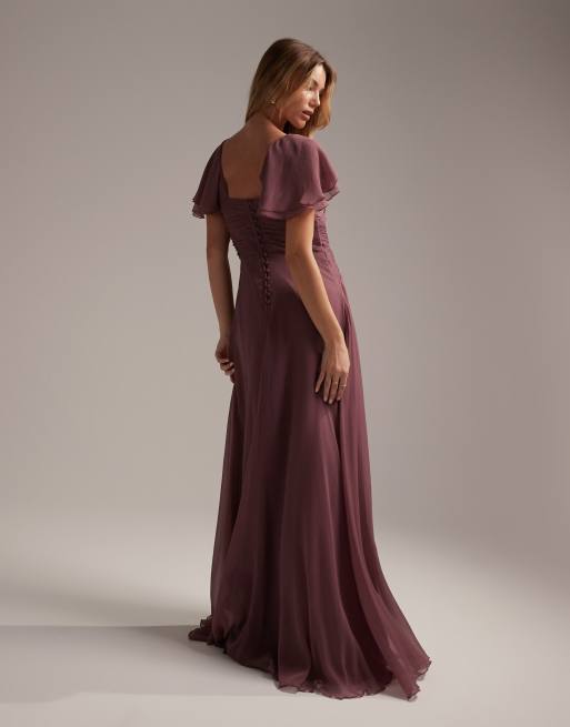 Asos purple bridesmaid on sale dress