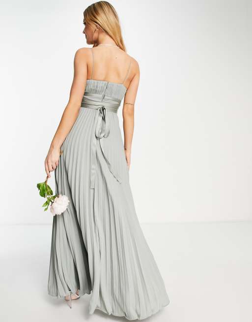 Asos pleated bridesmaid dress sale