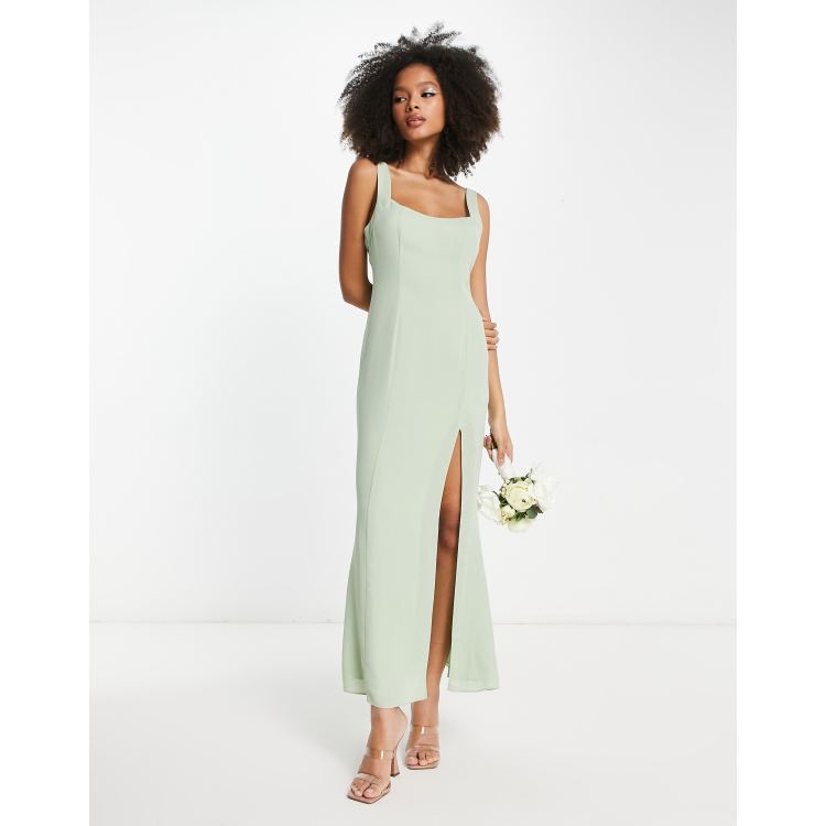 green bridesmaid dresses asos Duntery Bridesmaid Dress Illusion Neck Empire Chiffon Maternity Long Dress, Orange