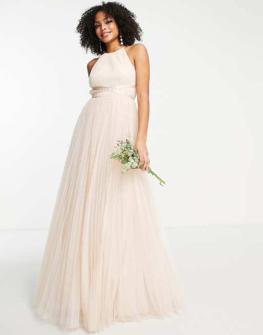 Champagne tulle outlet dress