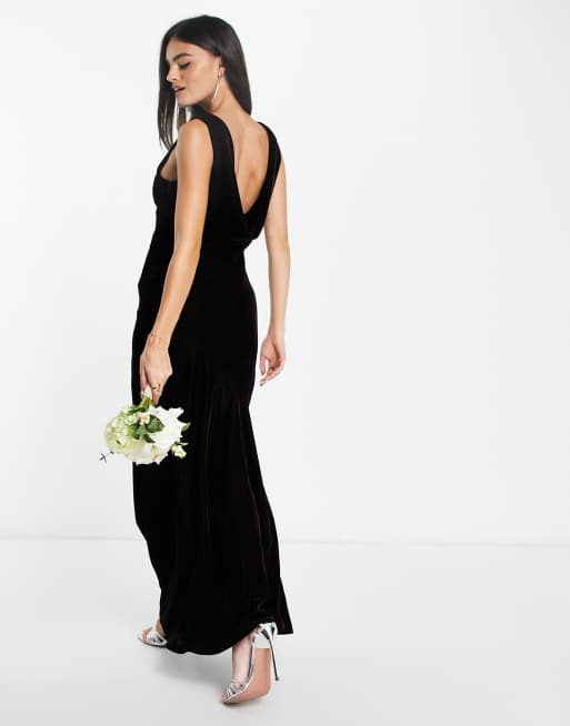 Wine ruched draped chiffon dress sales