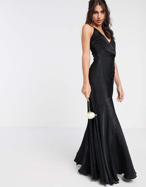 Asos black 2025 bridesmaid dress