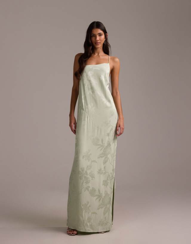 asymmetrical forest jacquard maxi dress ASOS DESIGN bridesmaids asymmetric drape cami in sage green edit-city-soiree Linnea Red Asymmetrical Ruched Size:0 US / 34 EU LENZING ECOVERO viscose fibres
