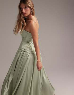 teal bridesmaid dresses asos 2026 Wisteria Bridesmaid Dresses Chiffon A-Line Spaghetti Straps V-Neck Ruffles Floor-Length Elegant Wedding Guest Dresses