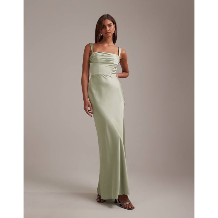 emerald green bridesmaid dresses asos ZAPAKA Women Dark Green Long Prom Dress Spaghetti Straps Burnout Velvet Bridesmaid Dress, Burgundy / US10 main image 1