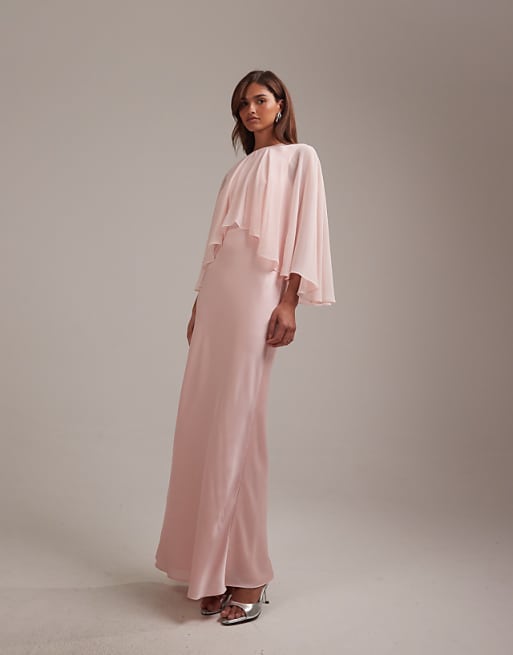dress with sheer overlay Ivory Floral Lace Sexy Anniversary Finished off with 3D floral accents to add even more drama to the look ASOS Design - Chiffon Cape