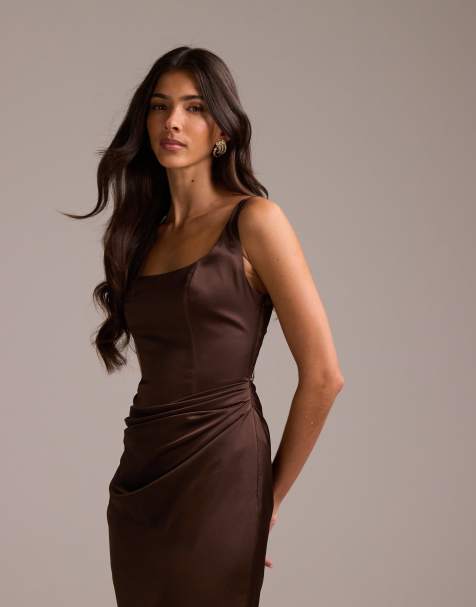sachin and babi light blue dress Brown Bridesmaid Dresses main image 0