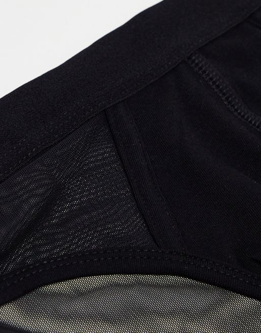 ASOS DESIGN bodysuit in black mesh