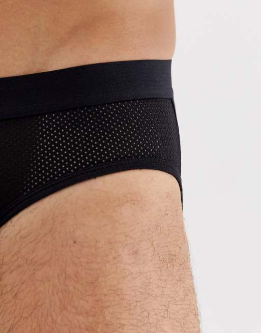 ASOS DESIGN briefs in wide mesh in black - ShopStyle