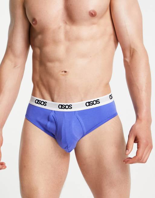 ASOS DESIGN briefs in blue rib