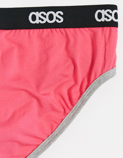 ASOS DESIGN ubound briefs in pink velour fabric