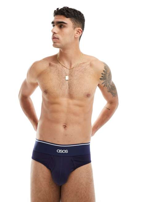 ASOS Briefs With Navy Mesh Details With Branded Waistband 3 Pack