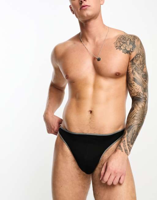 ASOS DESIGN briefs in black with contrast binding