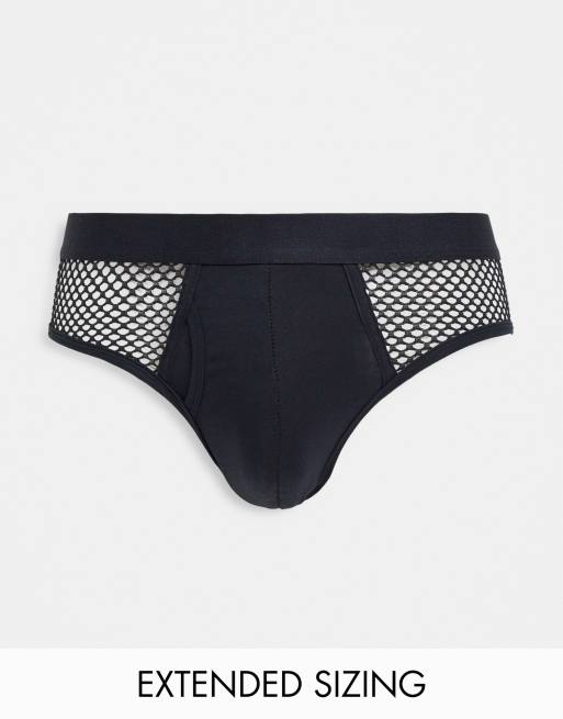 ASOS DESIGN briefs in wide mesh in black | ASOS