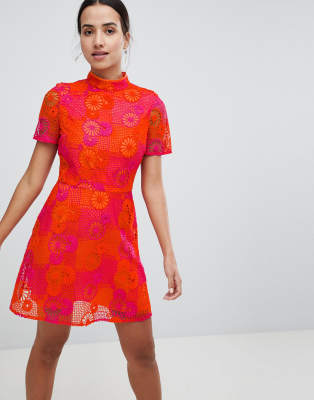 floral crochet lace dress