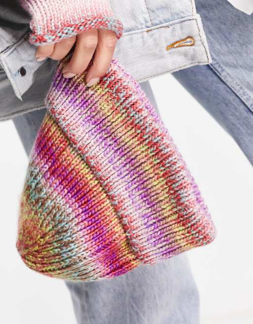 ASOS DESIGN bright mix knit beanie  , 4 of 4
